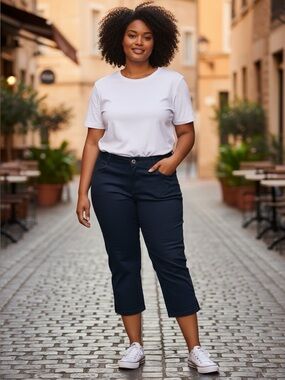 🌻 DKR & Company Navy Cotton Capris #678